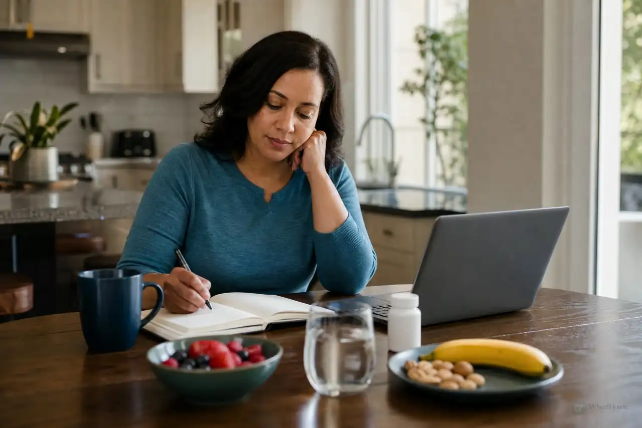 Patient preparing practical notes for everyday prevention and health habits