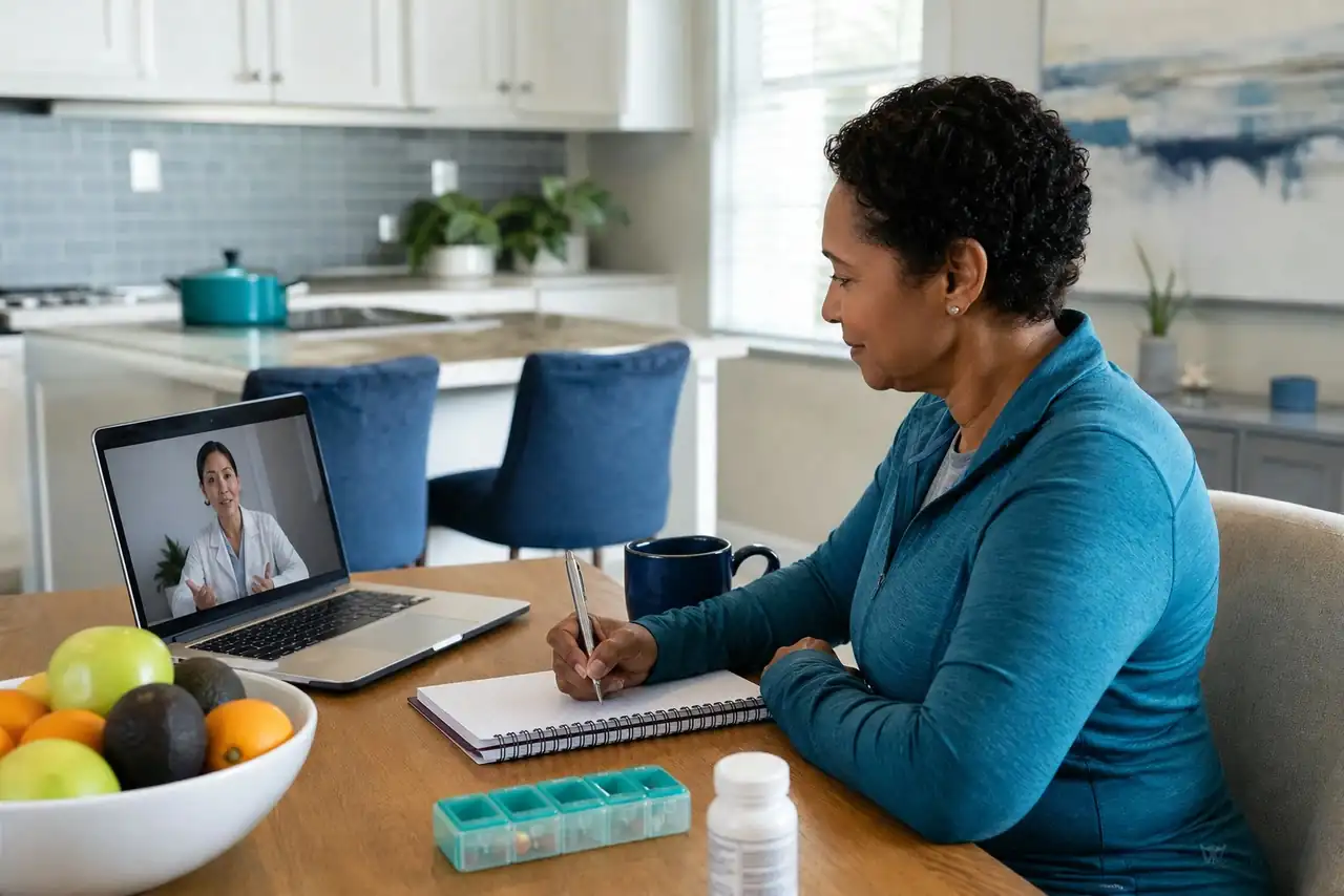 Patient preparing practical notes for prediabetes prevention and follow-up