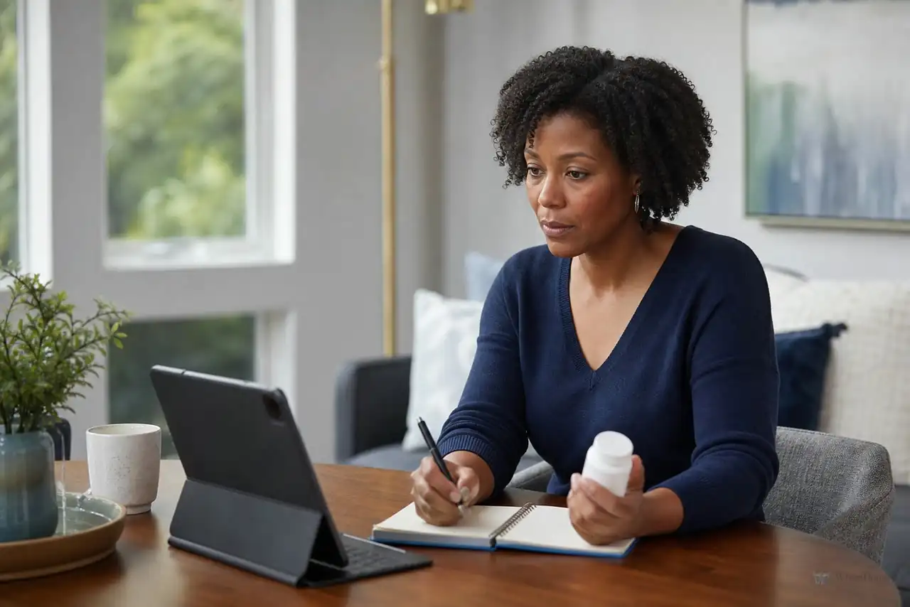 Patient preparing practical notes for telehealth prescriptions in Virginia