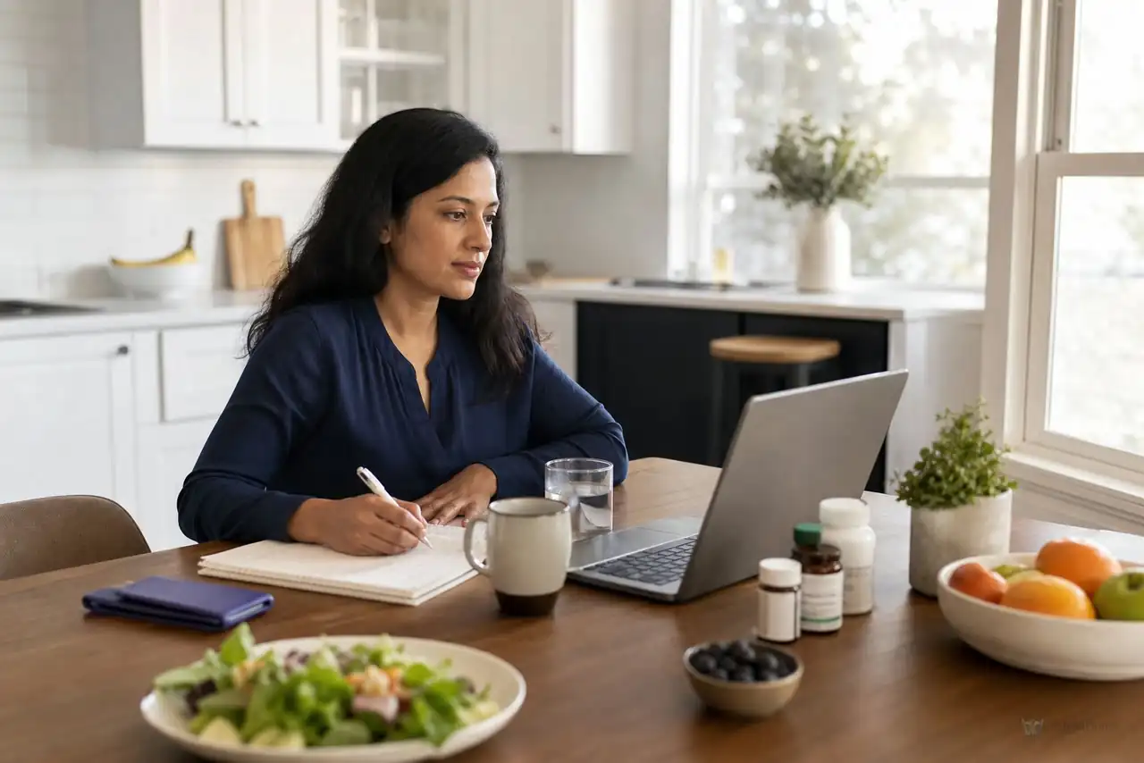 Patient preparing practical notes for everyday prevention and health habits