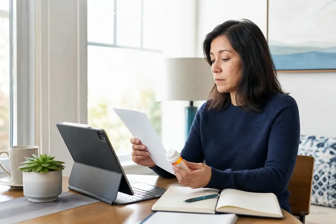Patient preparing practical notes for telehealth privacy and security