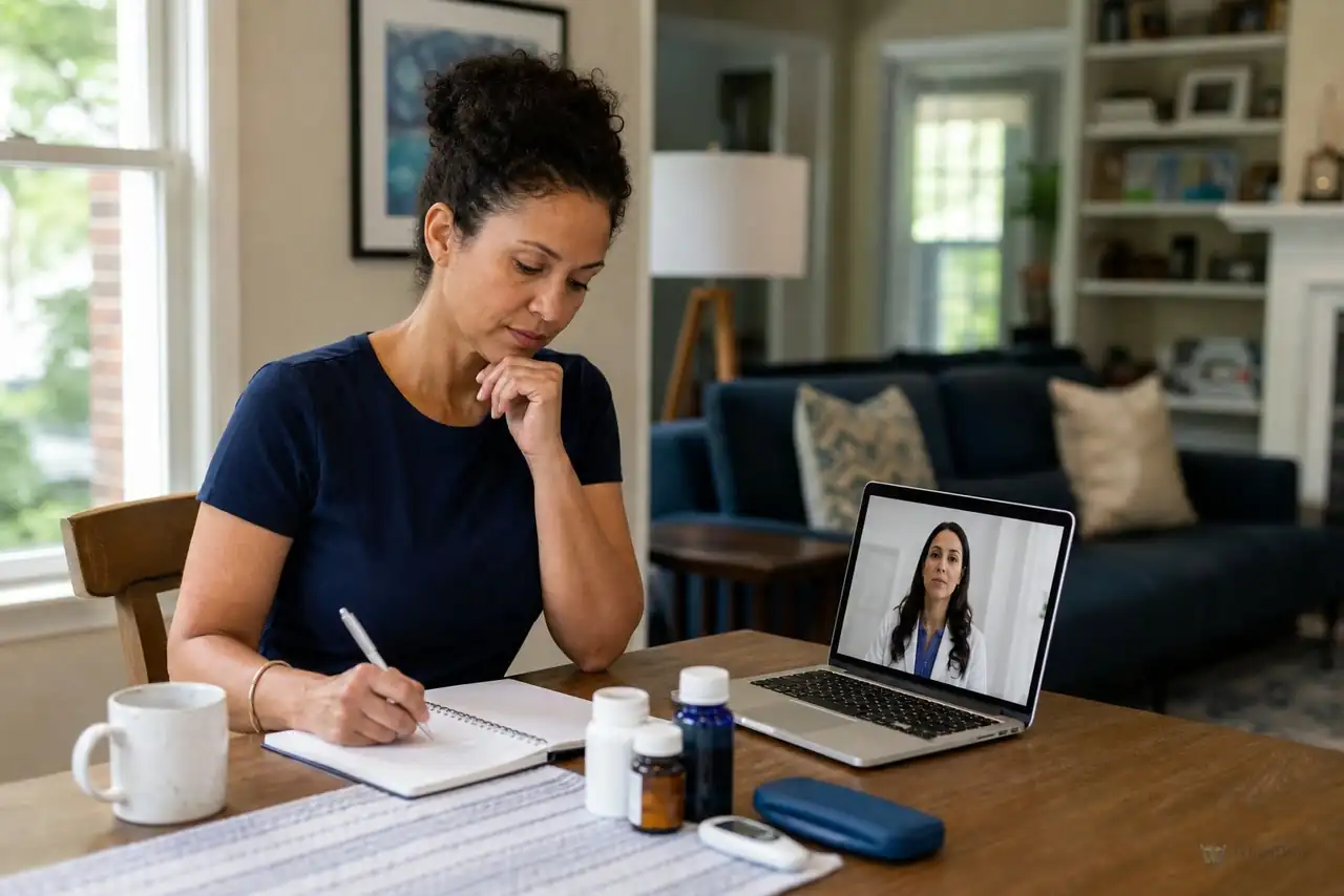 Patient preparing practical notes for night sweats