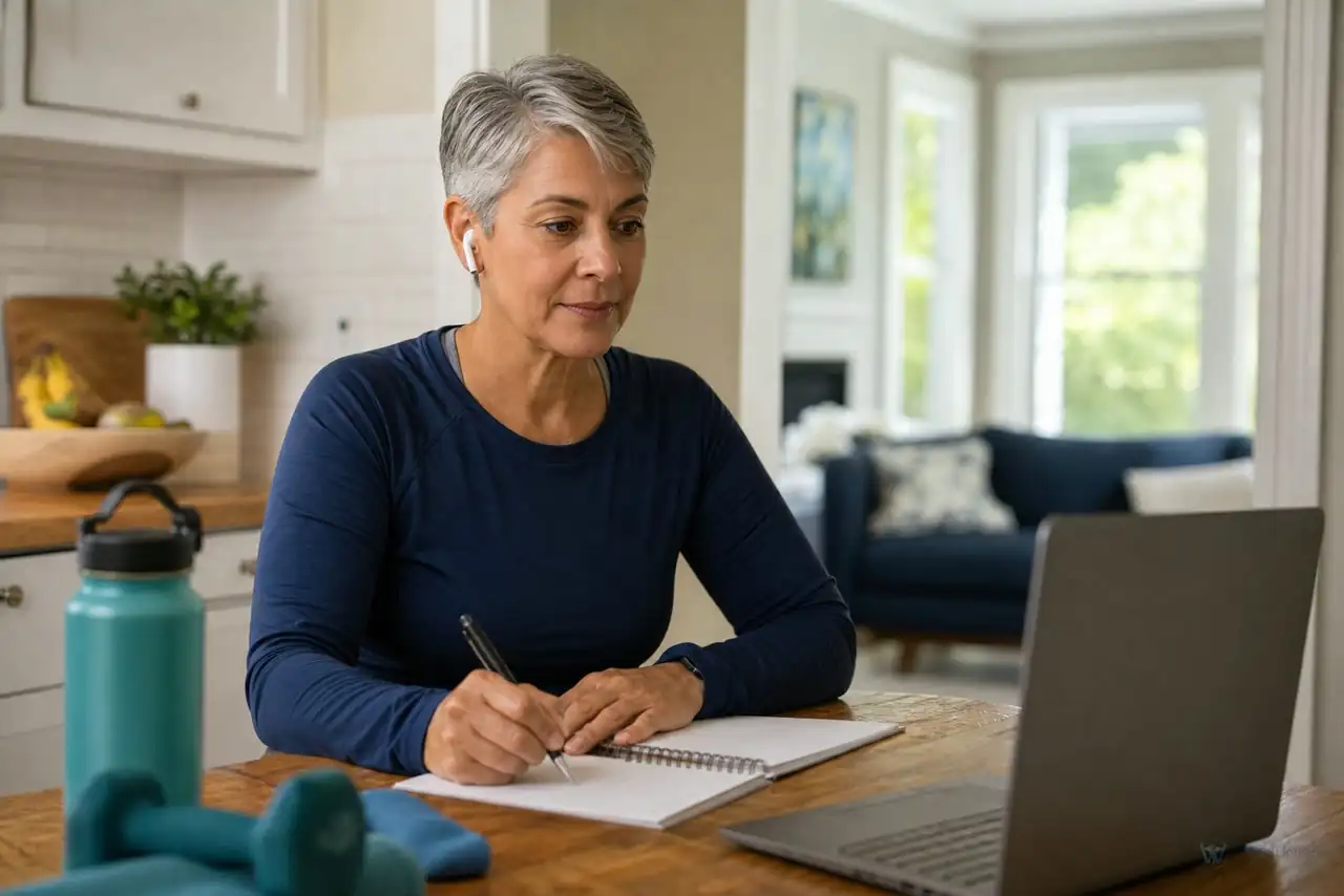 Patient preparing practical notes for everyday prevention and health habits