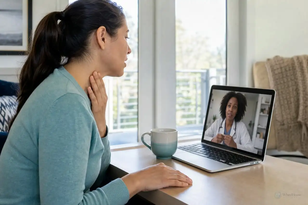 Clinician-guided care planning related to sore throat and strep questions
