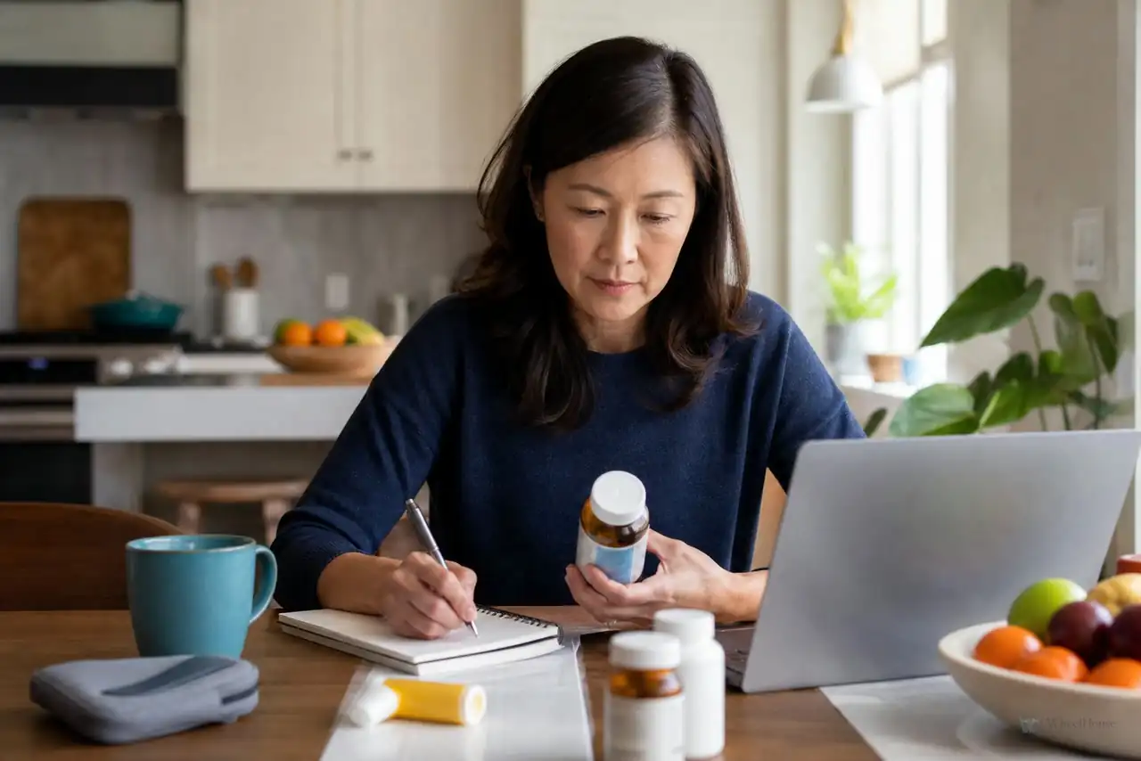 Patient preparing practical notes for everyday prevention and health habits