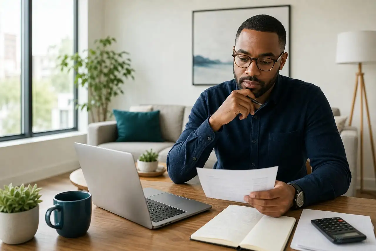 Northern Virginia professional reviewing healthcare membership pricing on a laptop at home