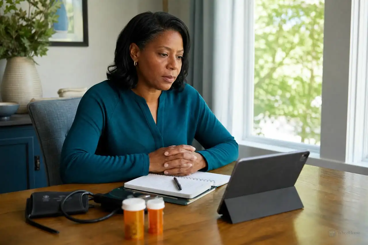 Patient preparing practical notes for nurse practitioner primary care