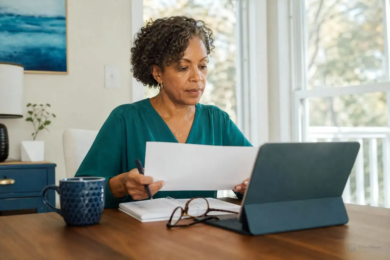 Patient preparing practical notes for choosing between telehealth, urgent care, and emergency care